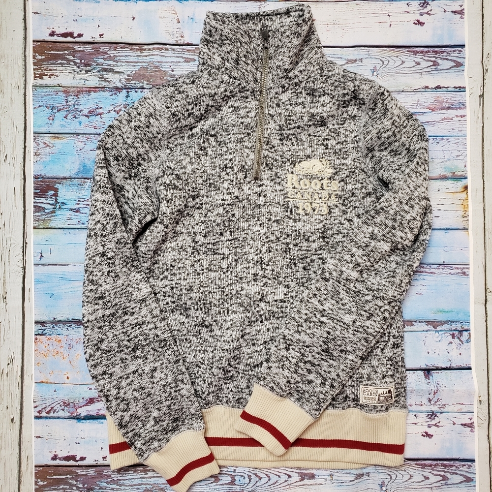 Women’s Roots Cabin Quarter Zip Sweater Size xxs  sock Sweater